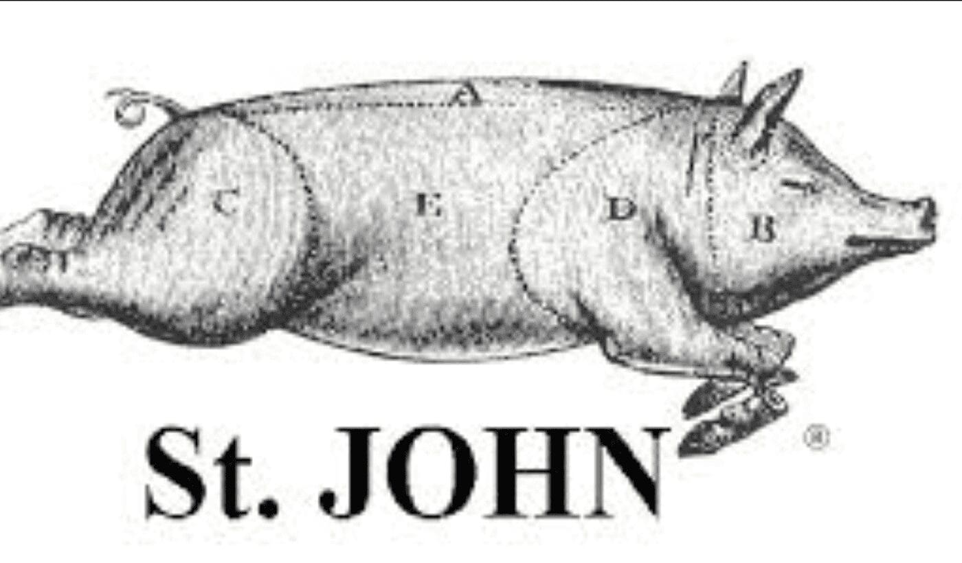 Vintage pig cuts diagram with St. JOHN